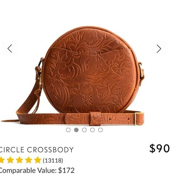 Leather Crossbody Purse Portland Leather in Meadow “Circle Crossbody” NEW - Picture 11 of 12